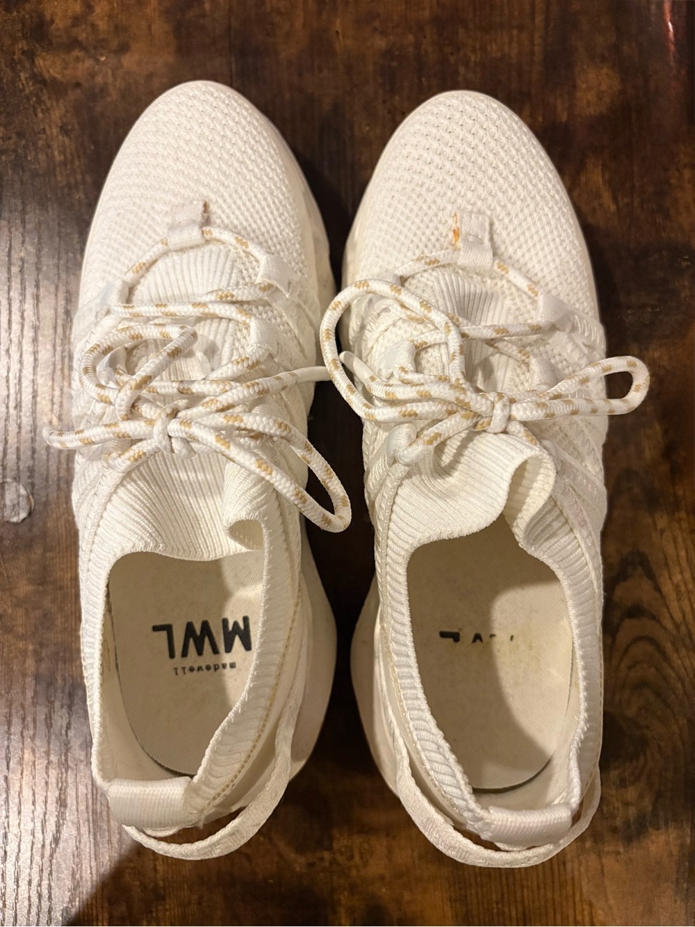 Madewell Cream Knit Lace-Up Women's Sneakers
